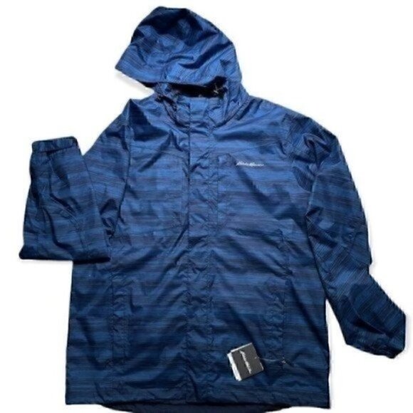 Eddie Bauer Barrier Ridge 2.0 Jacket Blue & Black Stripes Men’s TXL Waterproof - Picture 1 of 12